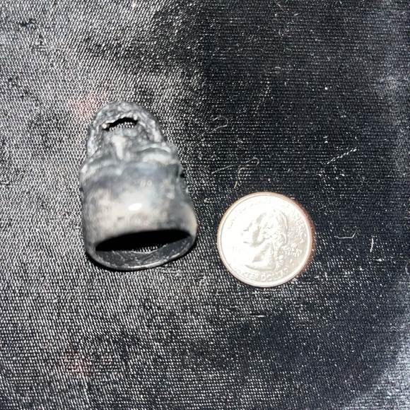Black Metal Biker Skull Ring With Fangs Men’s Jewelry Ring Size 10.5